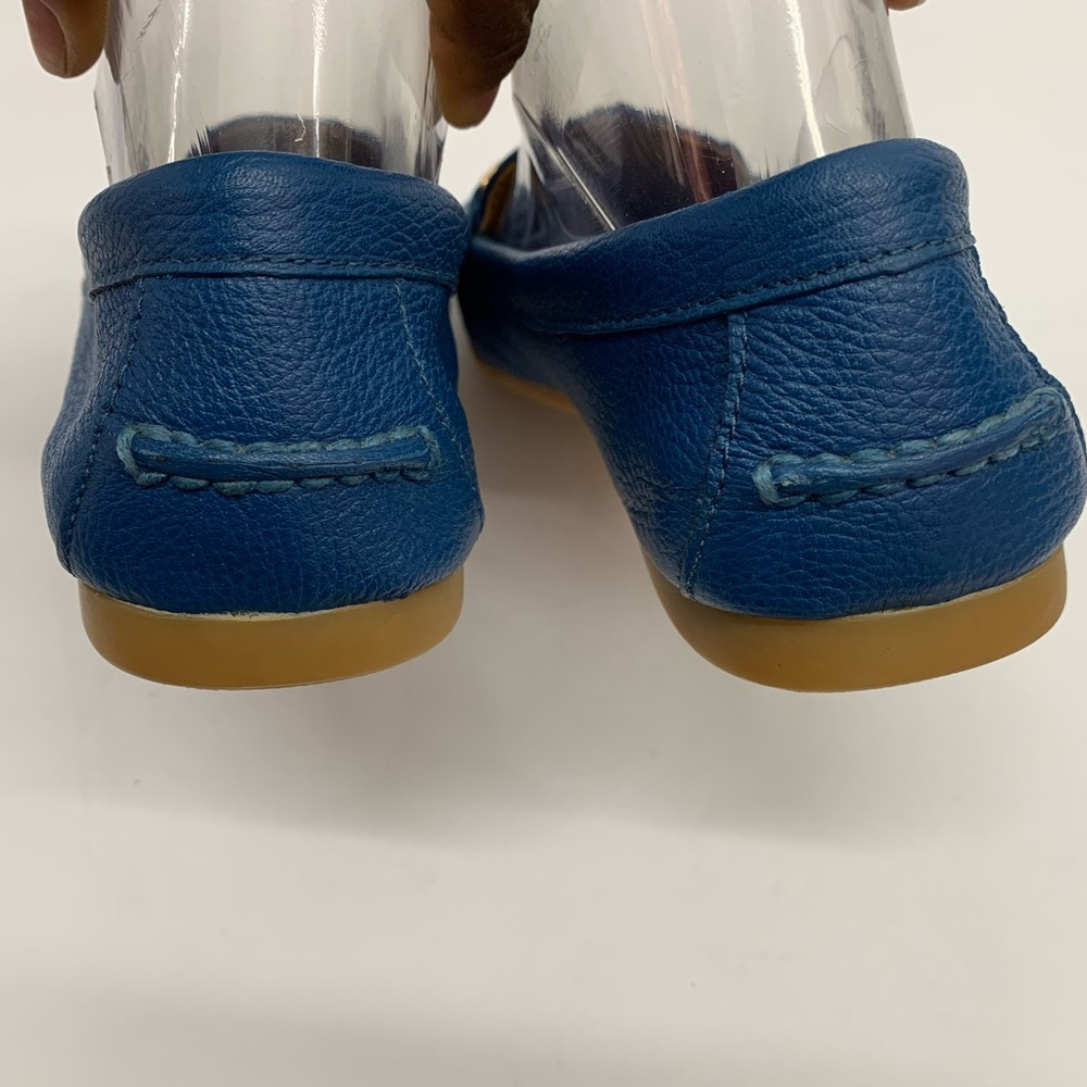 SOLD Coach Olive Driving Loafer Blue Leather Gold - Picture 6 of 6